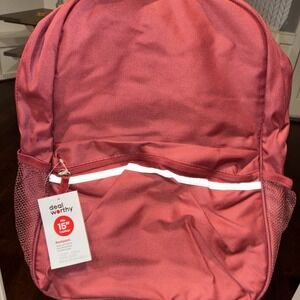 NEW Deal Worthy Backpack One Size Burgundy 15" Laptop Sleeve Mesh & Zip Pockets